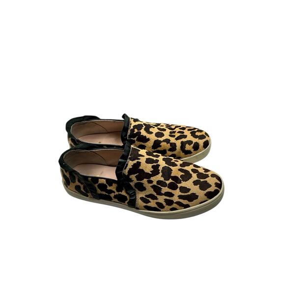 Kate Spade Ruffle Trim Leopard Print Calf Hair Slip On Sneakers Women’s Size 9 - Picture 9 of 10